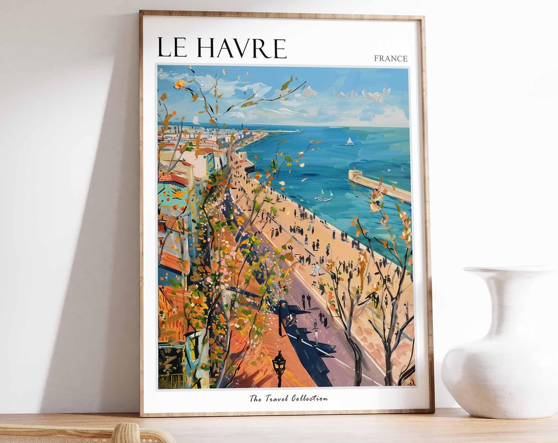 Le Havre Poster France Travel Print French Decor Europe Travel Poster European Wall Art Le Havre Gift Le Havre Travel Poster
