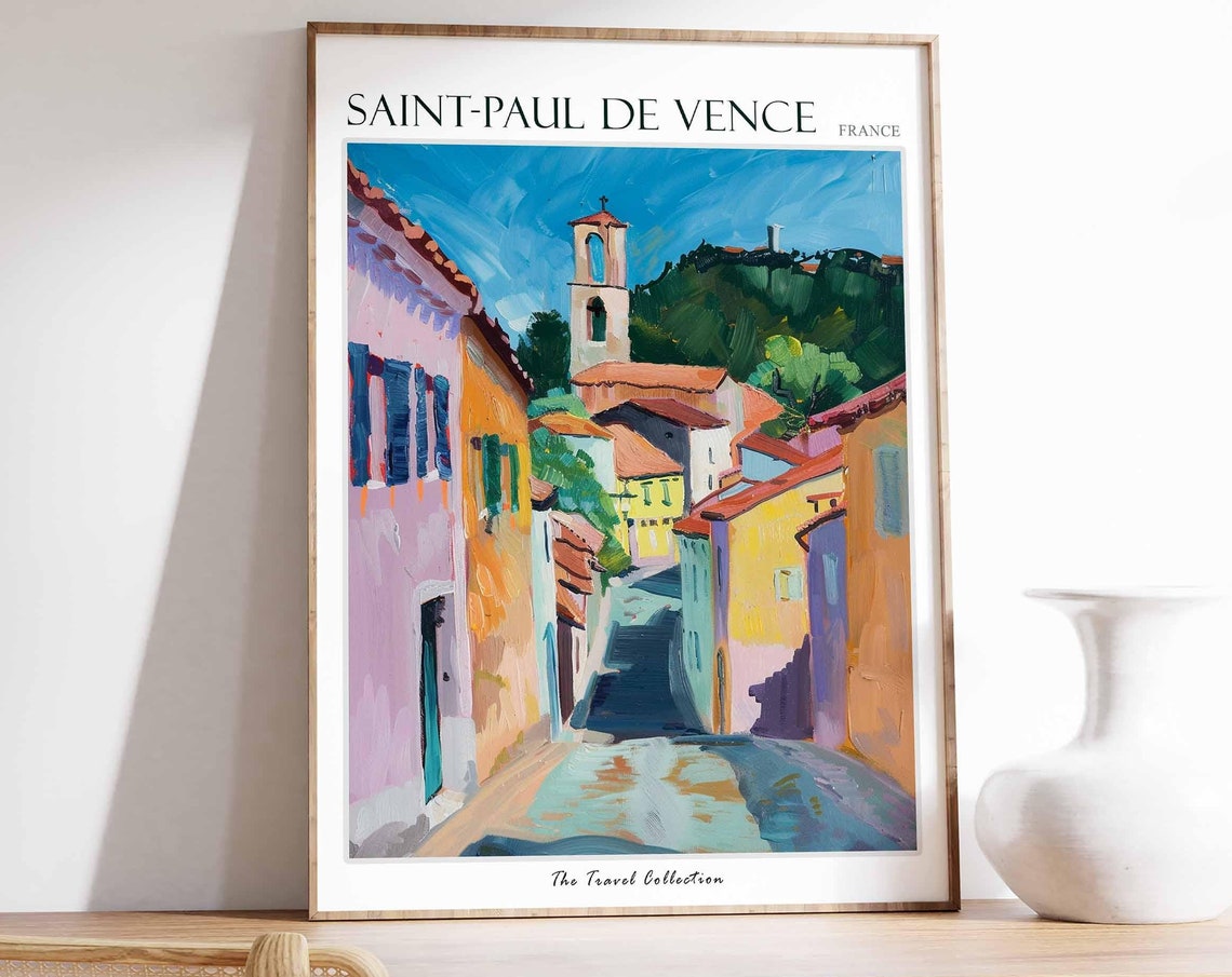 Saint Paul De Vence Poster France Travel Print French Decor Europe Travel Poster European Wall Art Saint Paul De Vence Travel Poster