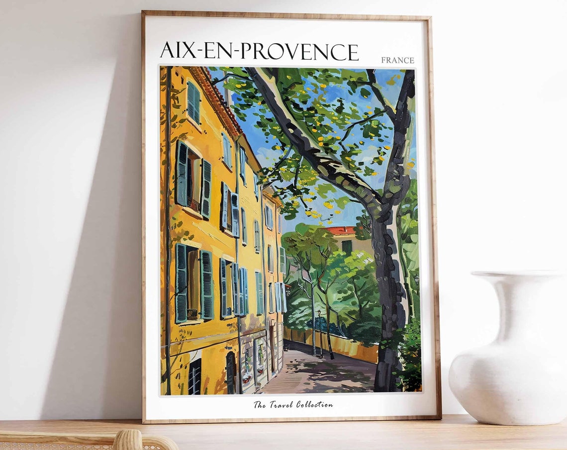 Aix En Provence Poster France Travel Print French Decor Europe Travel Poster European Wall Art Aix En Provence Travel Poster