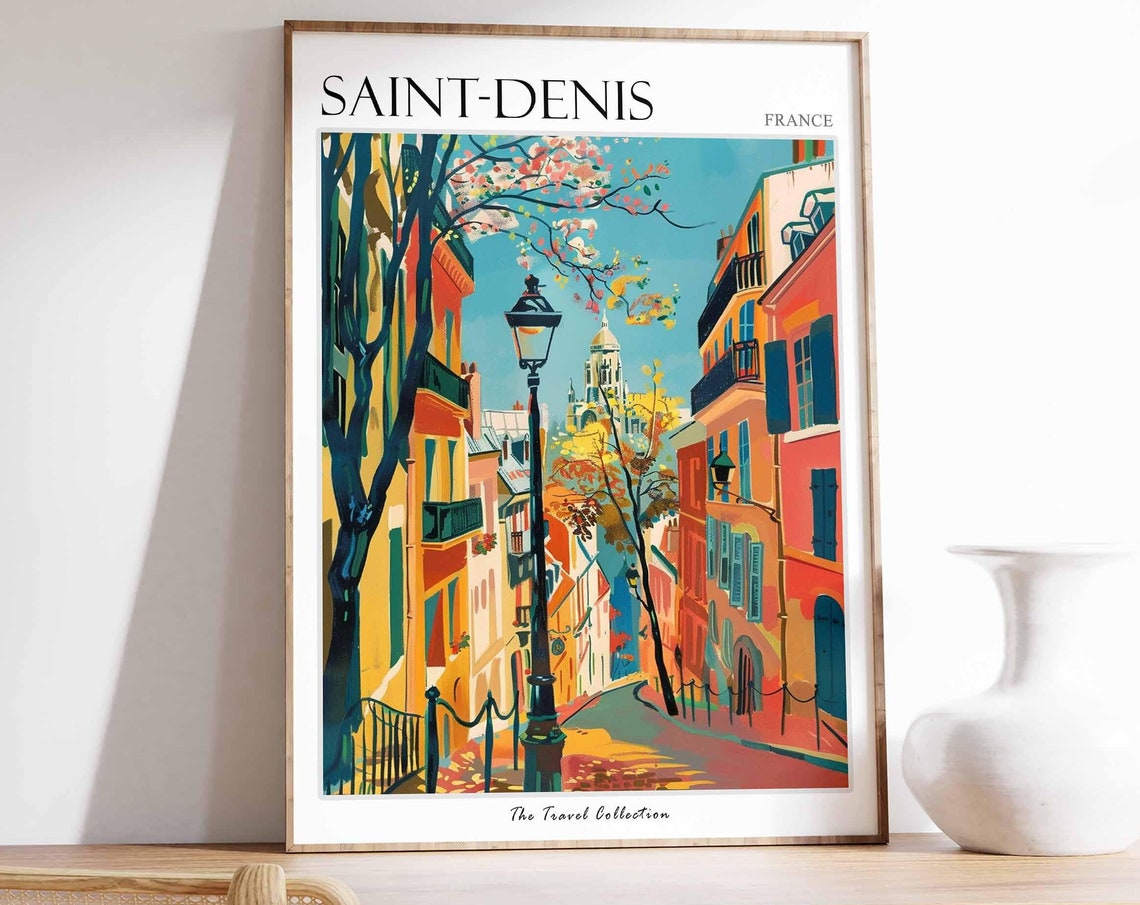 Saint Denis Poster France Travel Print French Decor Europe Travel Poster European Wall Art Saint Denis Gift Saint Denis Travel Poster