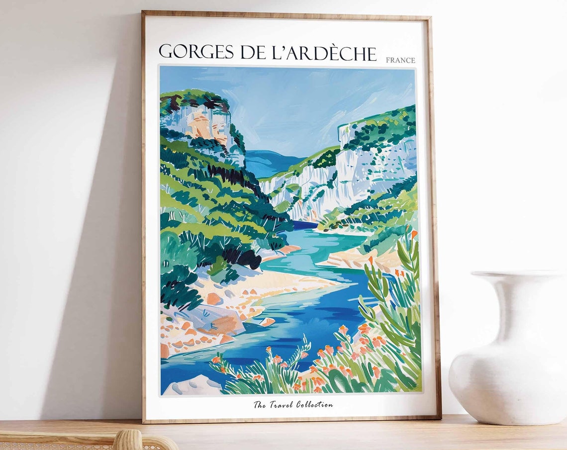 Gorges De Lardche Poster France Travel Print French Decor Europe Travel Poster European Wall Art Gorges De Lardche Travel Poster