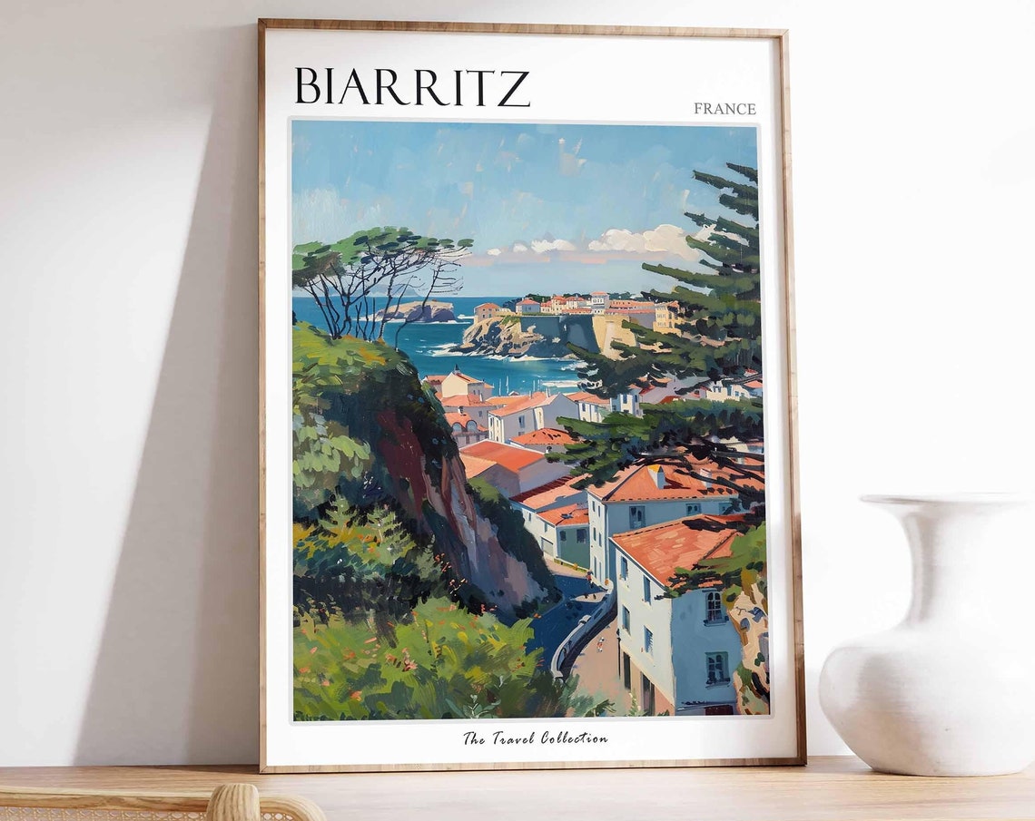 Biarritz Poster France Travel Print French Decor Europe Travel Poster European Wall Art Biarritz Gift Biarritz Travel Poster