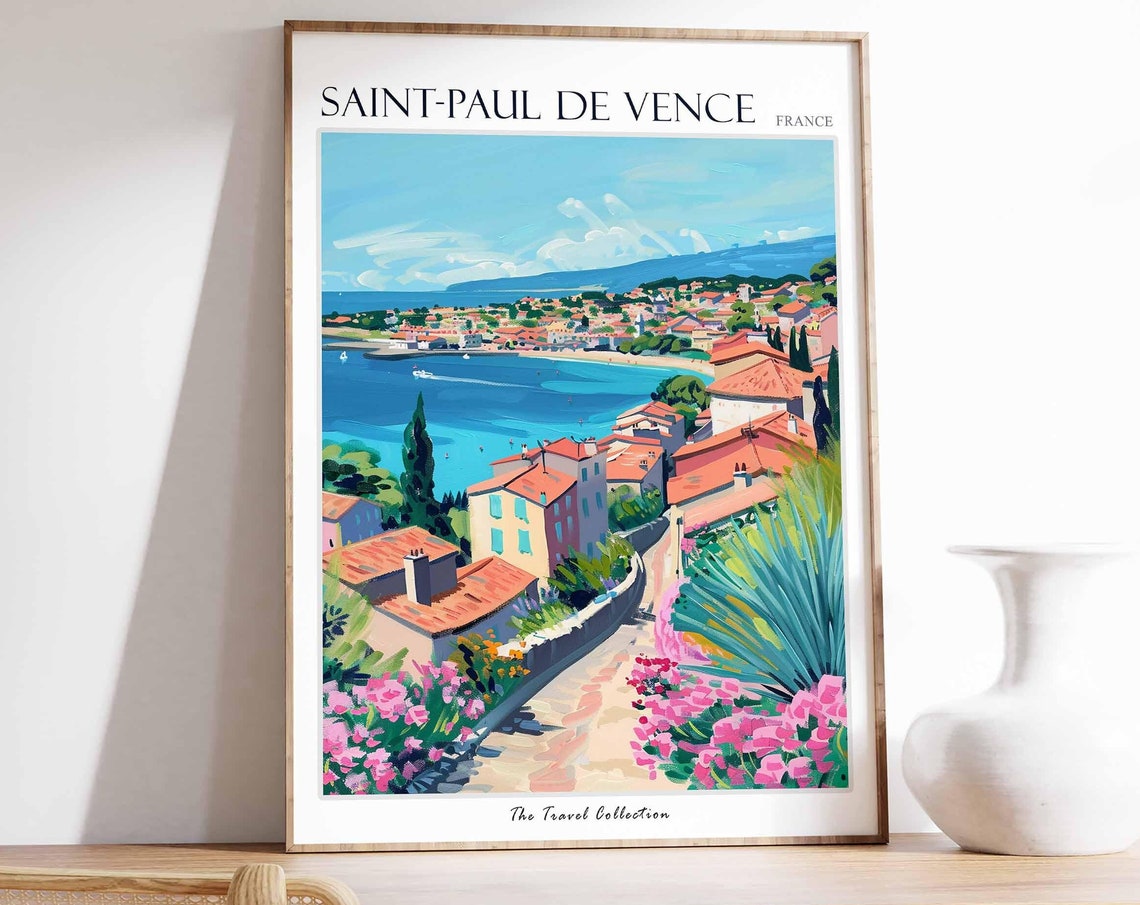 Saint Paul De Vence Poster France Travel Print French Decor Europe Travel Poster European Wall Art Saint Paul De Vence Travel Poster