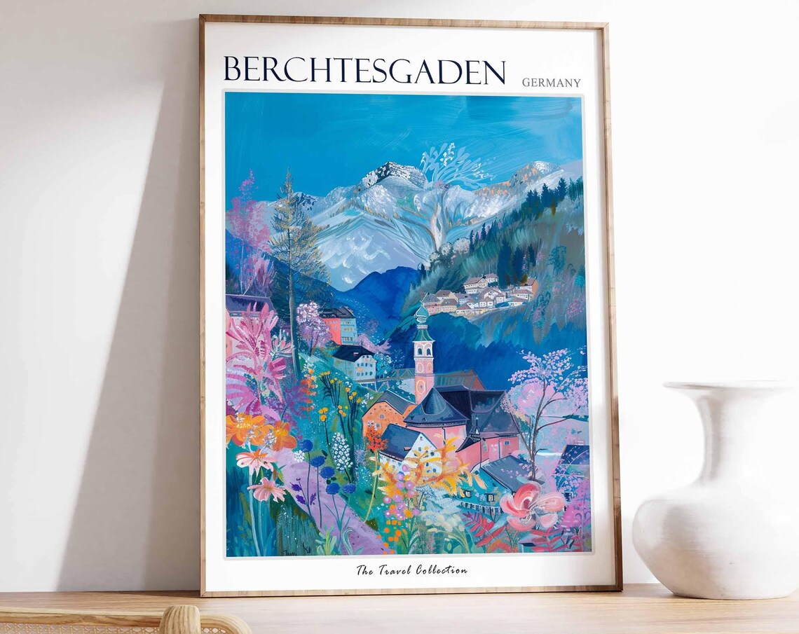 Berchtesgaden Germany Alpine Mountain Village Scenic Art Poster