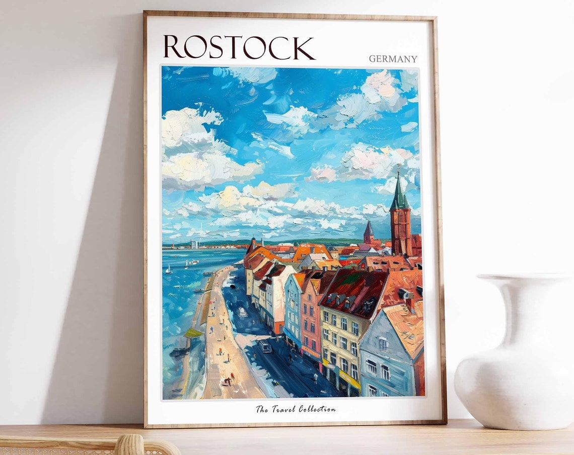 Rostock Poster Germany Travel Print German Decor Europe Travel Poster European Wall Art City Print Rostock Gift Rostock Travel Poster