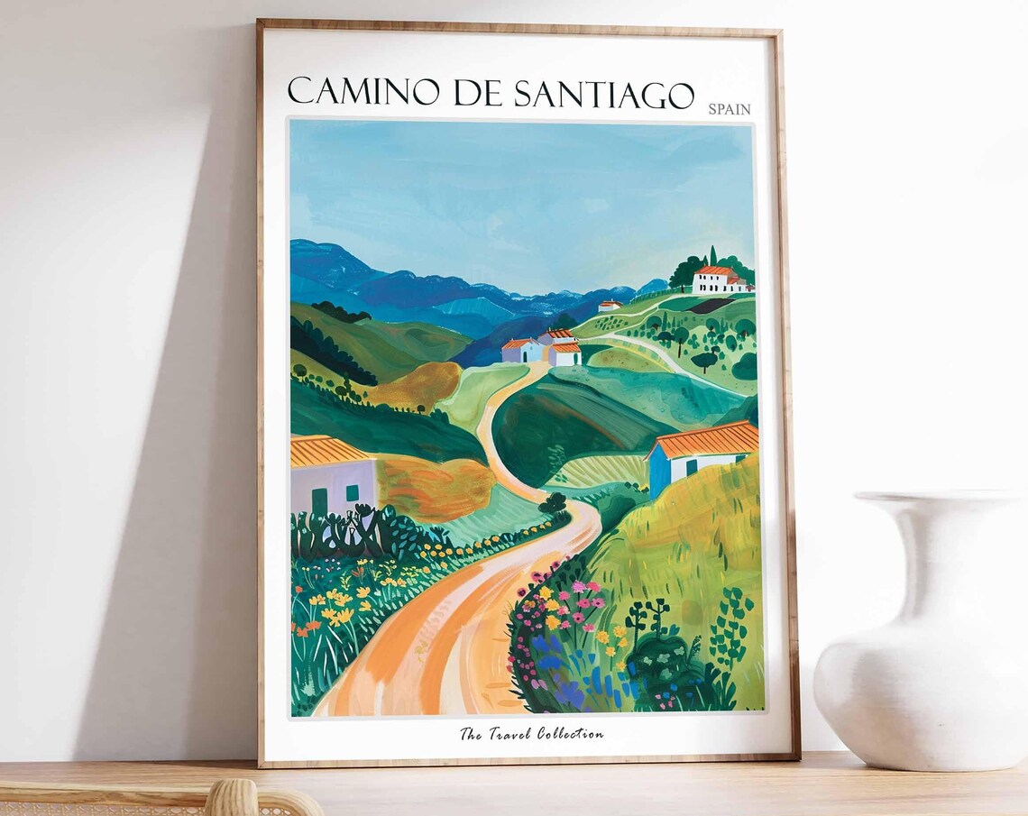 Camino De Santiago Travel Poster, Spain Decor