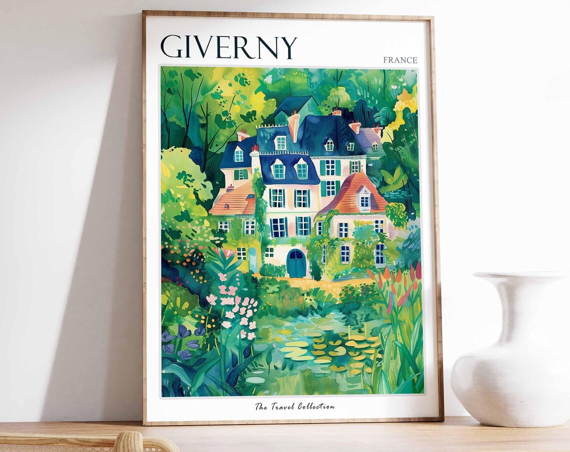 Giverny France Water Lily Pond Garden House Impressionist Poster