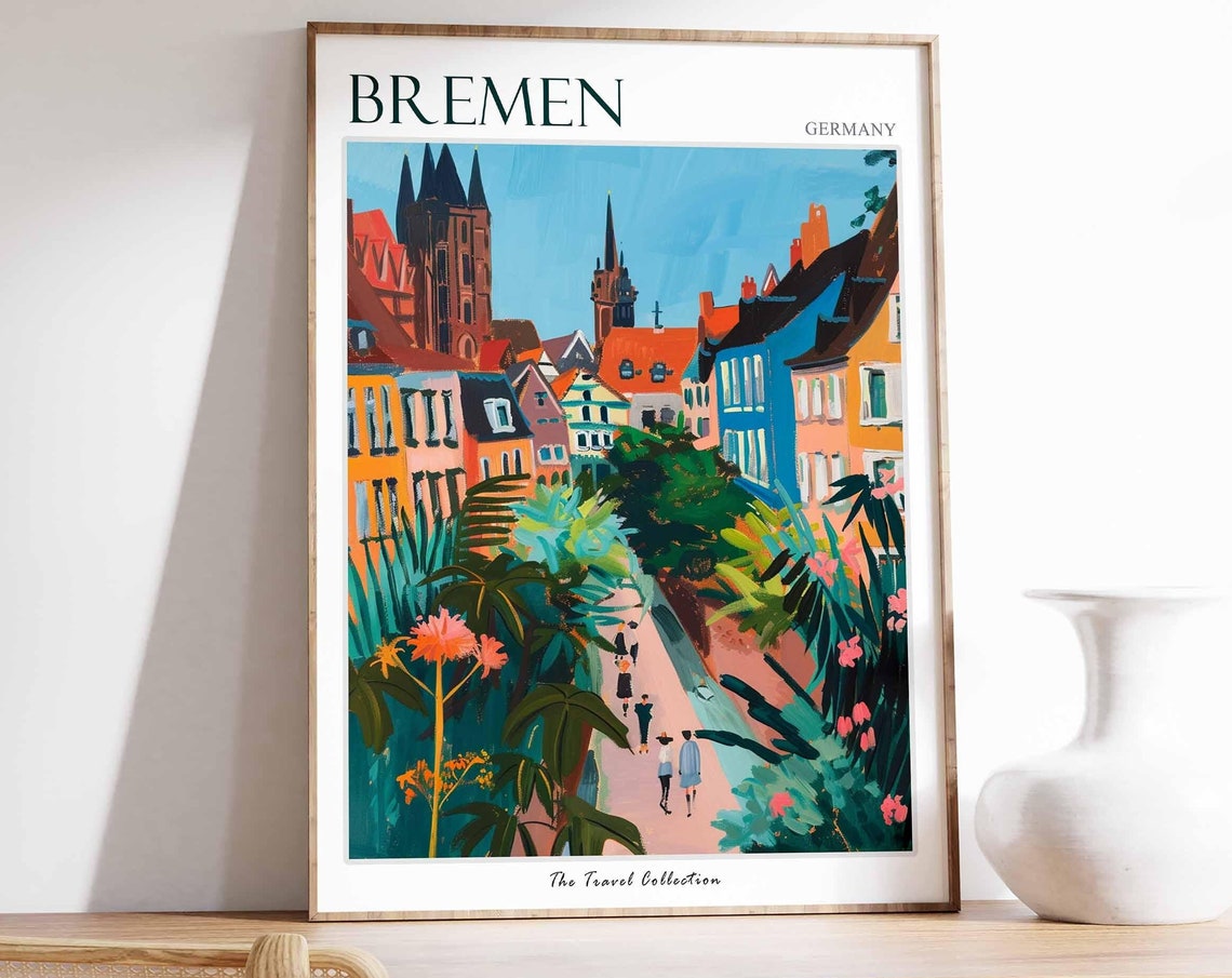 Bremen Poster Germany Travel Print German Decor Europe Travel Poster European Wall Art City Print Bremen Gift Bremen Travel Poster