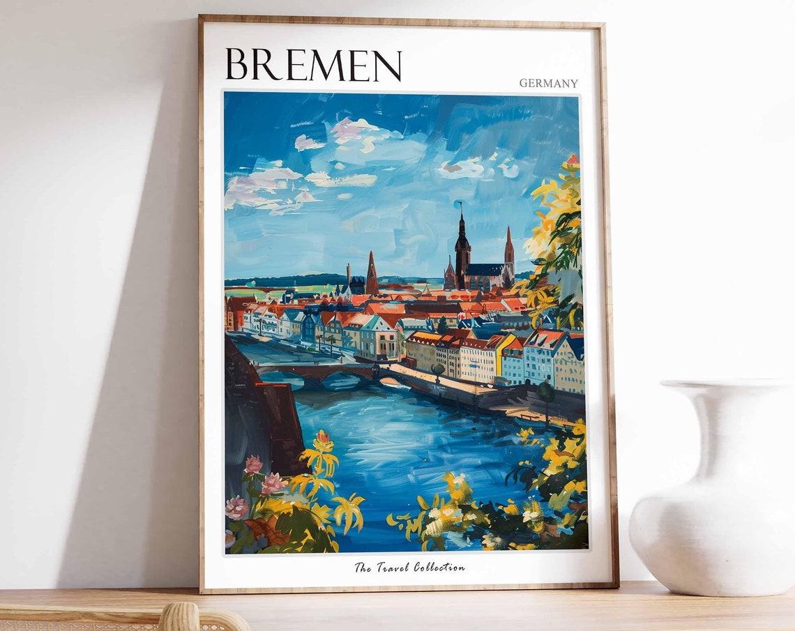 Bremen Poster Germany Travel Print German Decor Europe Travel Poster European Wall Art City Print Bremen Gift Bremen Travel Poster