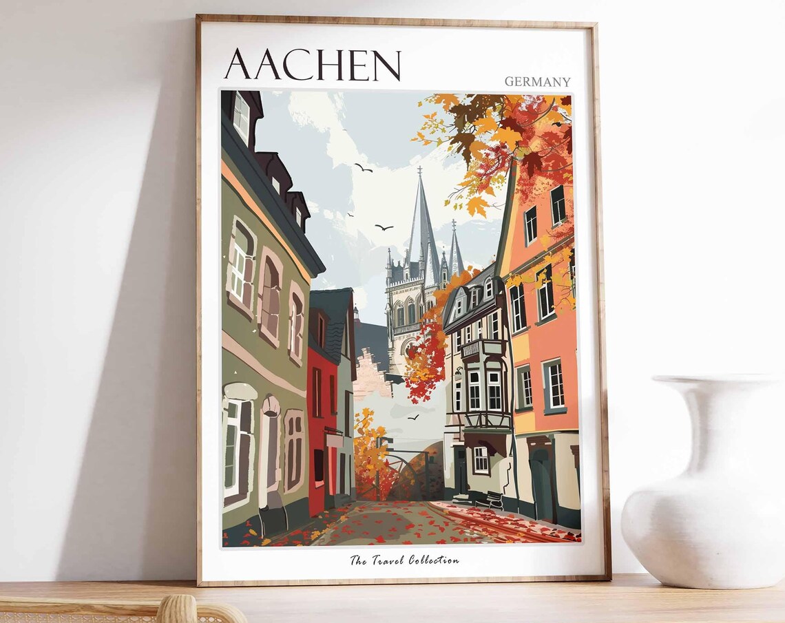 Aachen Poster Germany Travel Print German Decor Europe Travel Poster European Wall Art City Print Aachen Gift Aachen Travel Poster