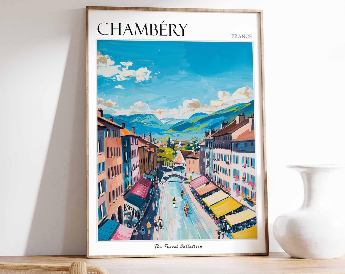 Chambry Poster France Travel Print French Decor Europe Travel Poster European Wall Art Chambry Gift Chambry Travel Poster