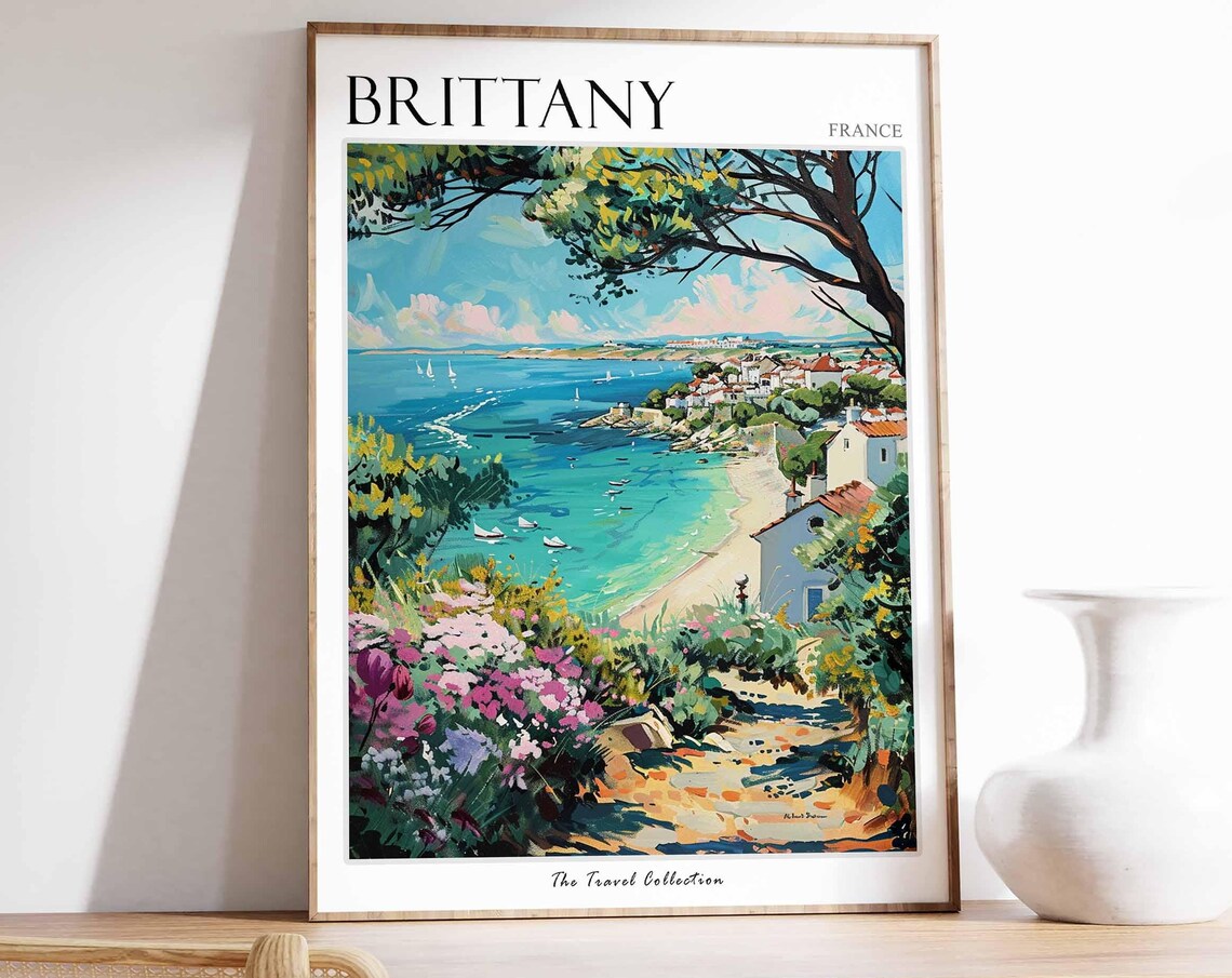 Brittany France Travel Poster, European Wall Art