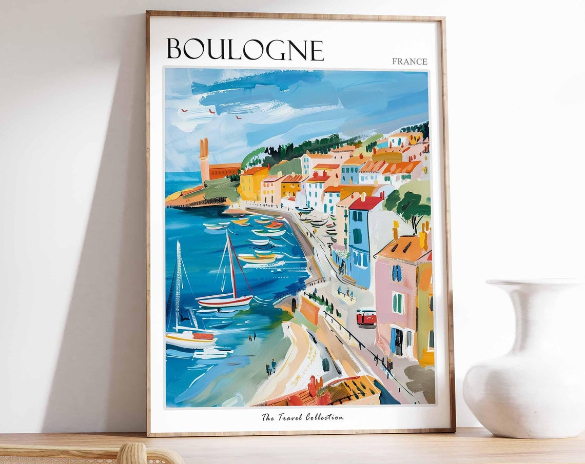 Boulogne Poster France Travel Print French Decor Europe Travel Poster European Wall Art Boulogne Gift Boulogne Travel Poster