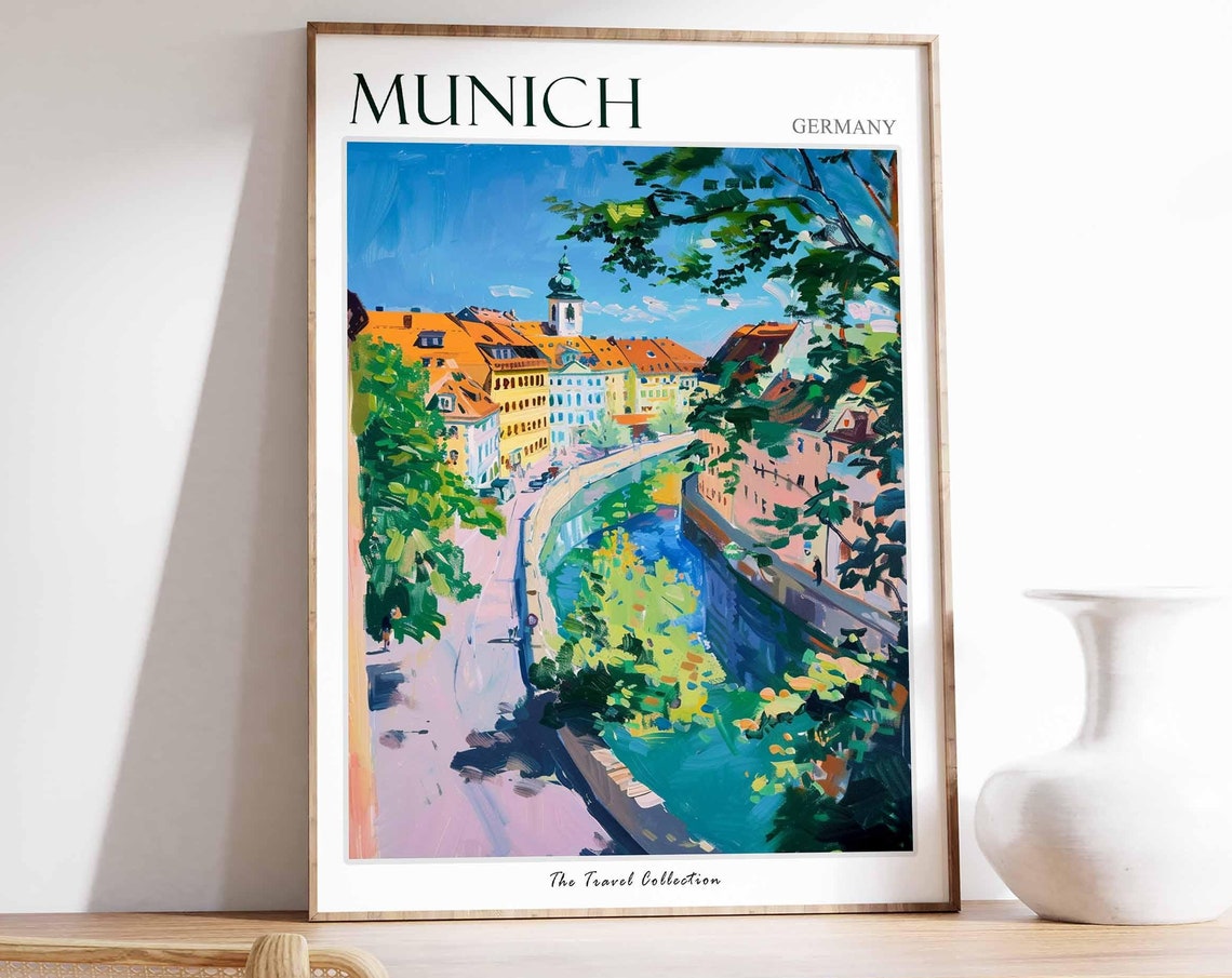 Munich Poster Germany Travel Print German Decor Europe Travel Poster European Wall Art City Print Munich Gift Munich Travel Poster