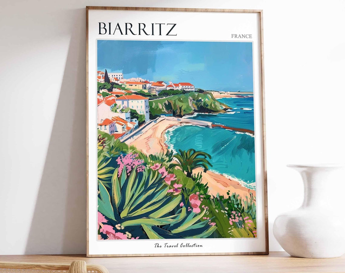 Biarritz Poster France Travel Print French Decor Europe Travel Poster European Wall Art Biarritz Gift Biarritz Travel Poster