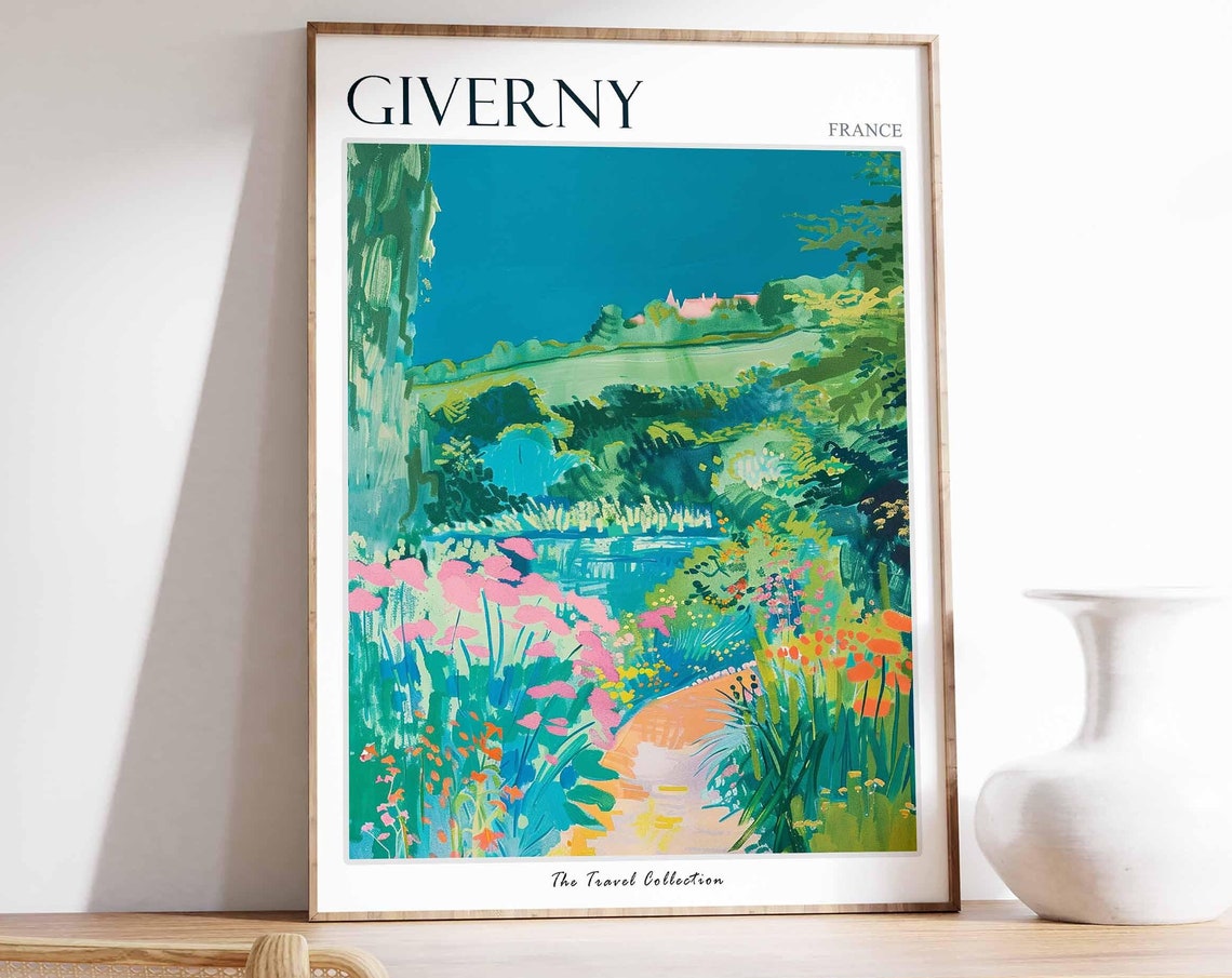 Giverny Poster France Travel Print French Decor Europe Travel Poster European Wall Art Giverny Gift Giverny Travel Poster
