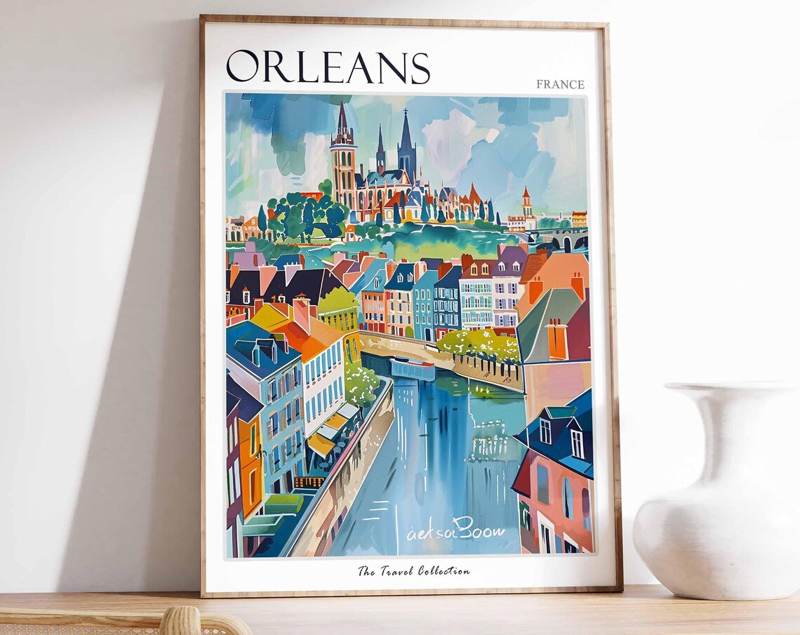Orlans Poster France Travel Print French Decor Europe European Wall Art City Gift