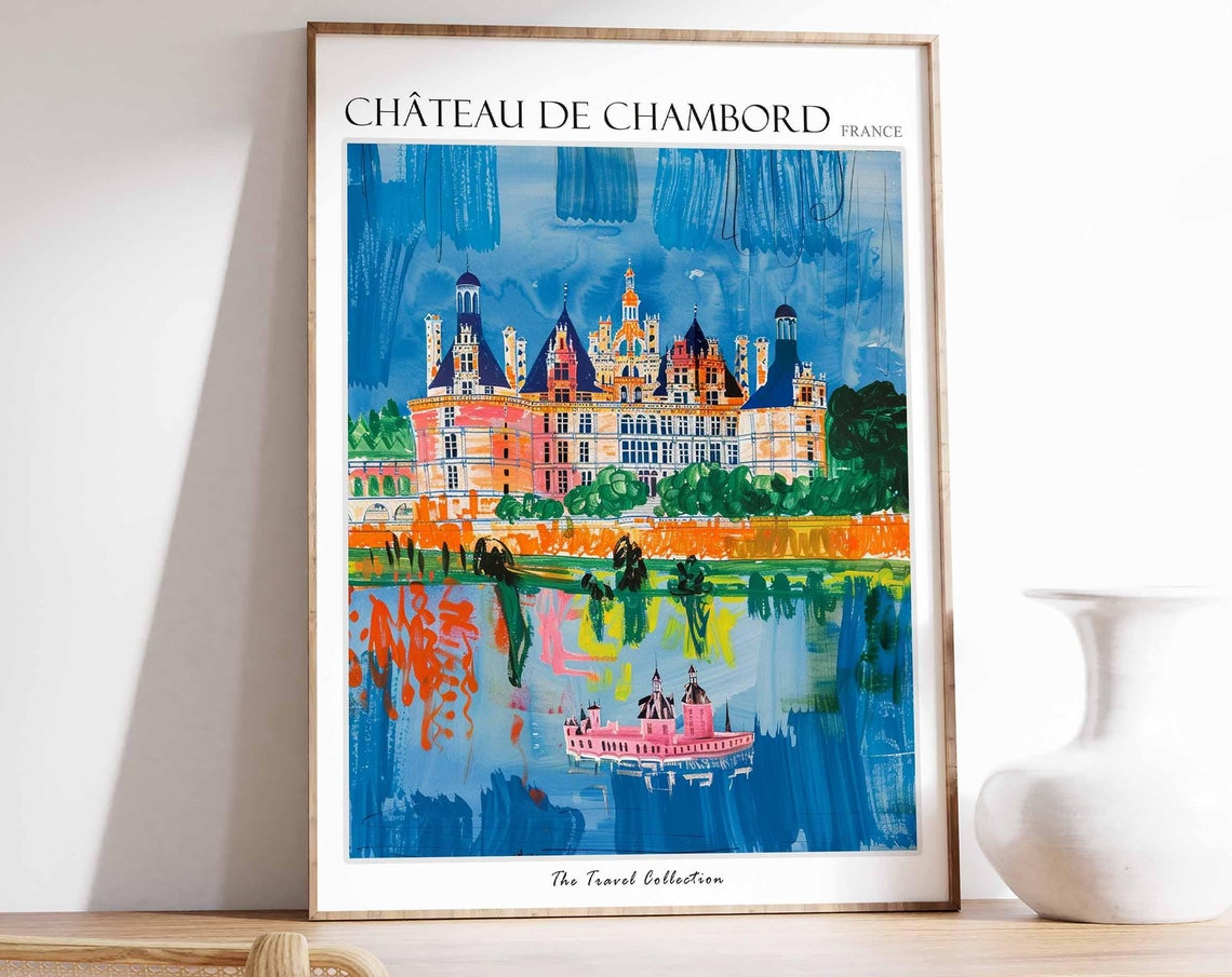 Chteau De Chambord Poster France Travel Print French Decor Europe Travel Poster European Wall Art Chteau De Chambord Travel Poster