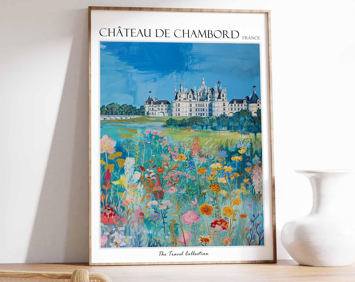 Chteau De Chambord Poster France Travel Print French Decor Europe Travel Poster European Wall Art Chteau De Chambord Travel Poster