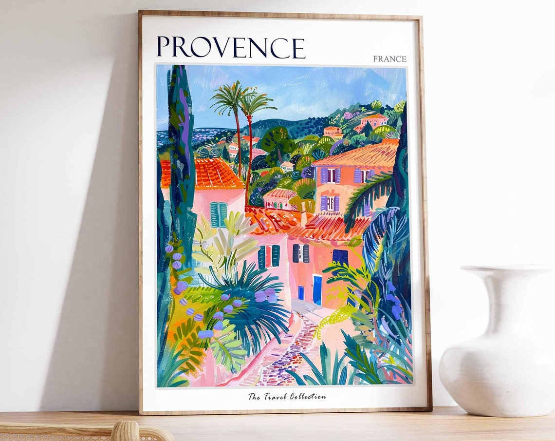 Provence Poster France Travel Print French Decor Europe Travel Poster European Wall Art Provence Gift Provence Travel Poster