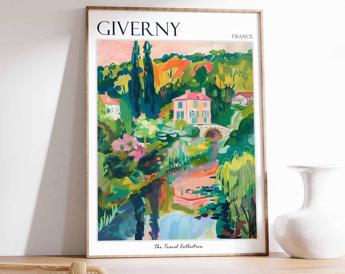 Giverny Poster France Travel Print French Decor Europe Travel Poster European Wall Art Giverny Gift Giverny Travel Poster