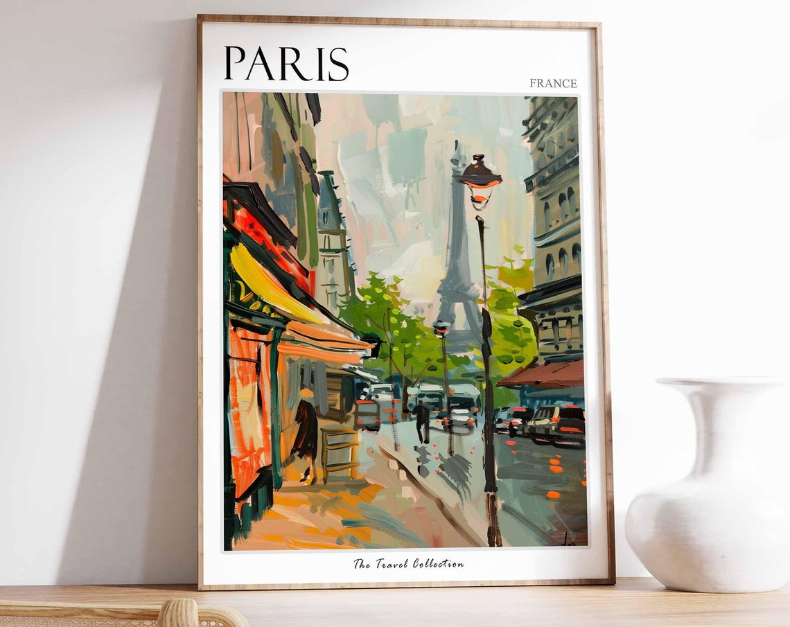Paris Poster France Travel Print French Decor Europe Travel Poster European Wall Art City Print Paris Gift Paris Travel Poster