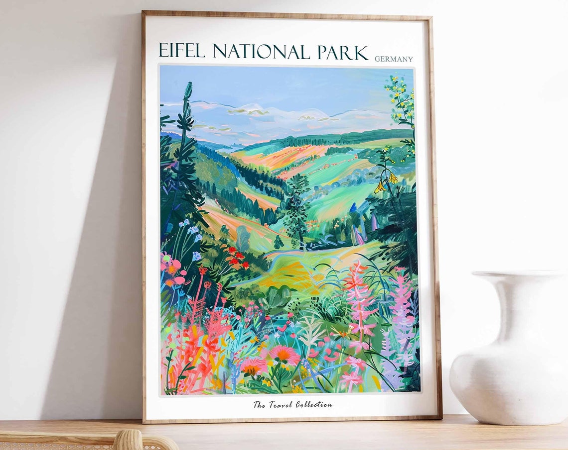 Eifel National Park Germany Colorful Hillside Wildflowers Poster