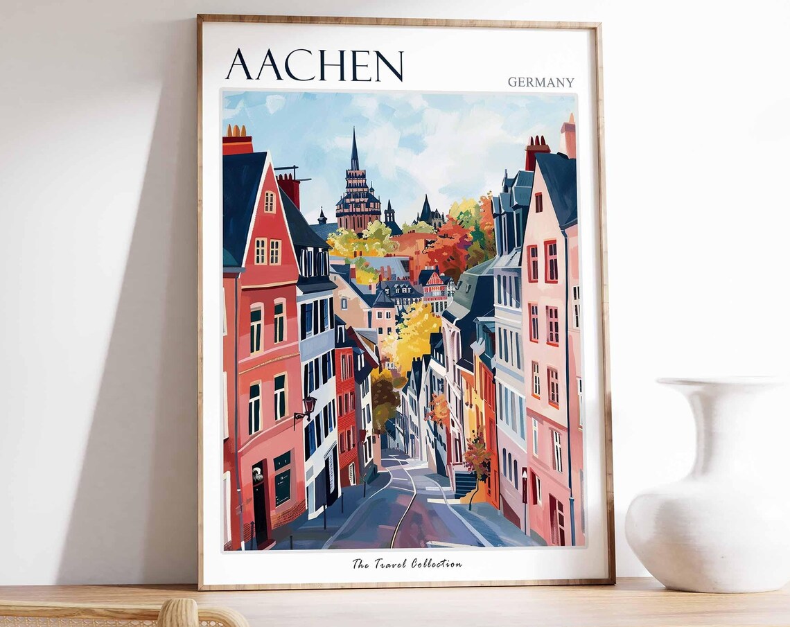 Aachen Poster Germany Travel Print German Decor Europe Travel Poster European Wall Art City Print Aachen Gift Aachen Travel Poster