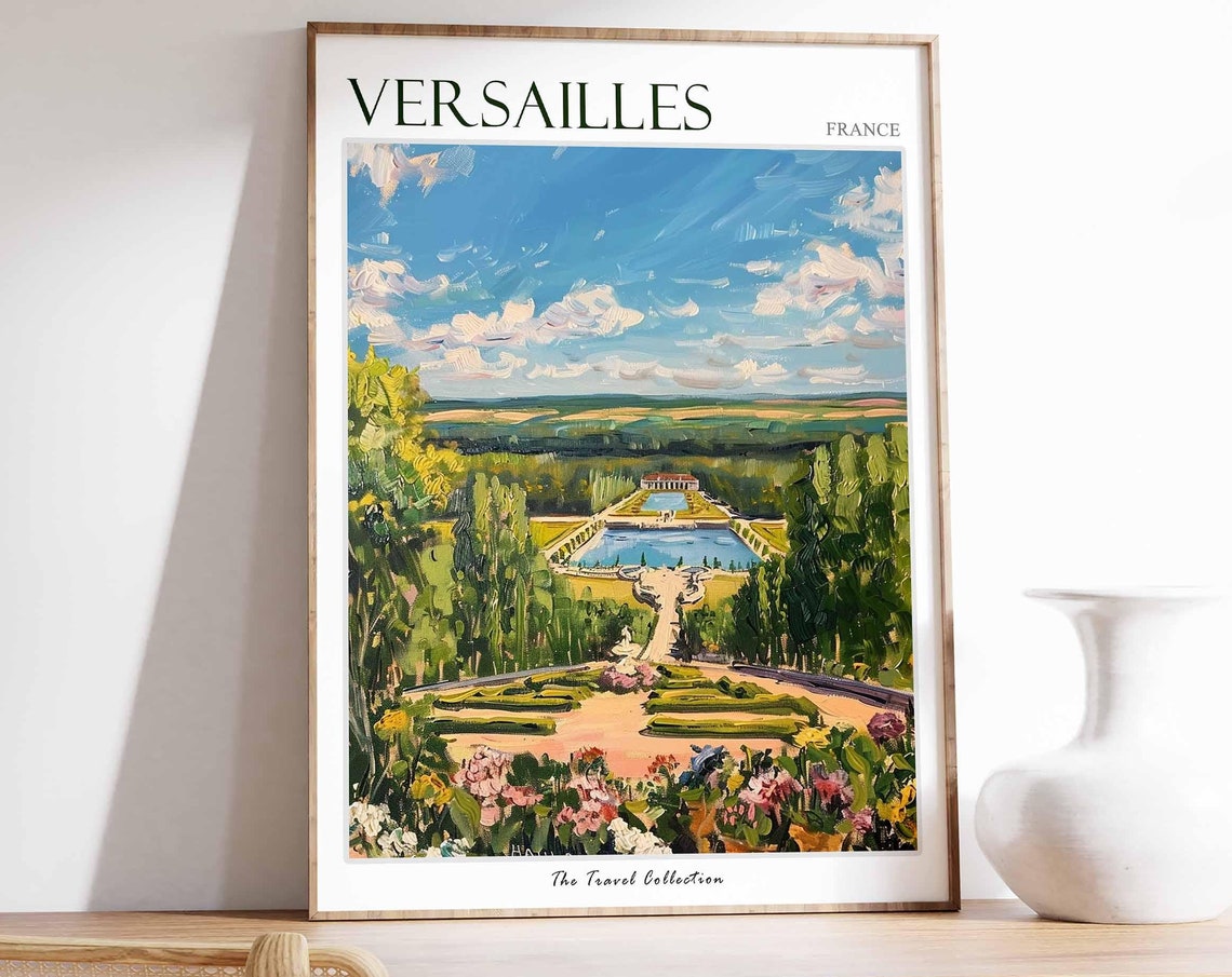 Versailles Poster France Travel Print French Decor Europe Travel Poster European Wall Art Versailles Gift Versailles Travel Poster