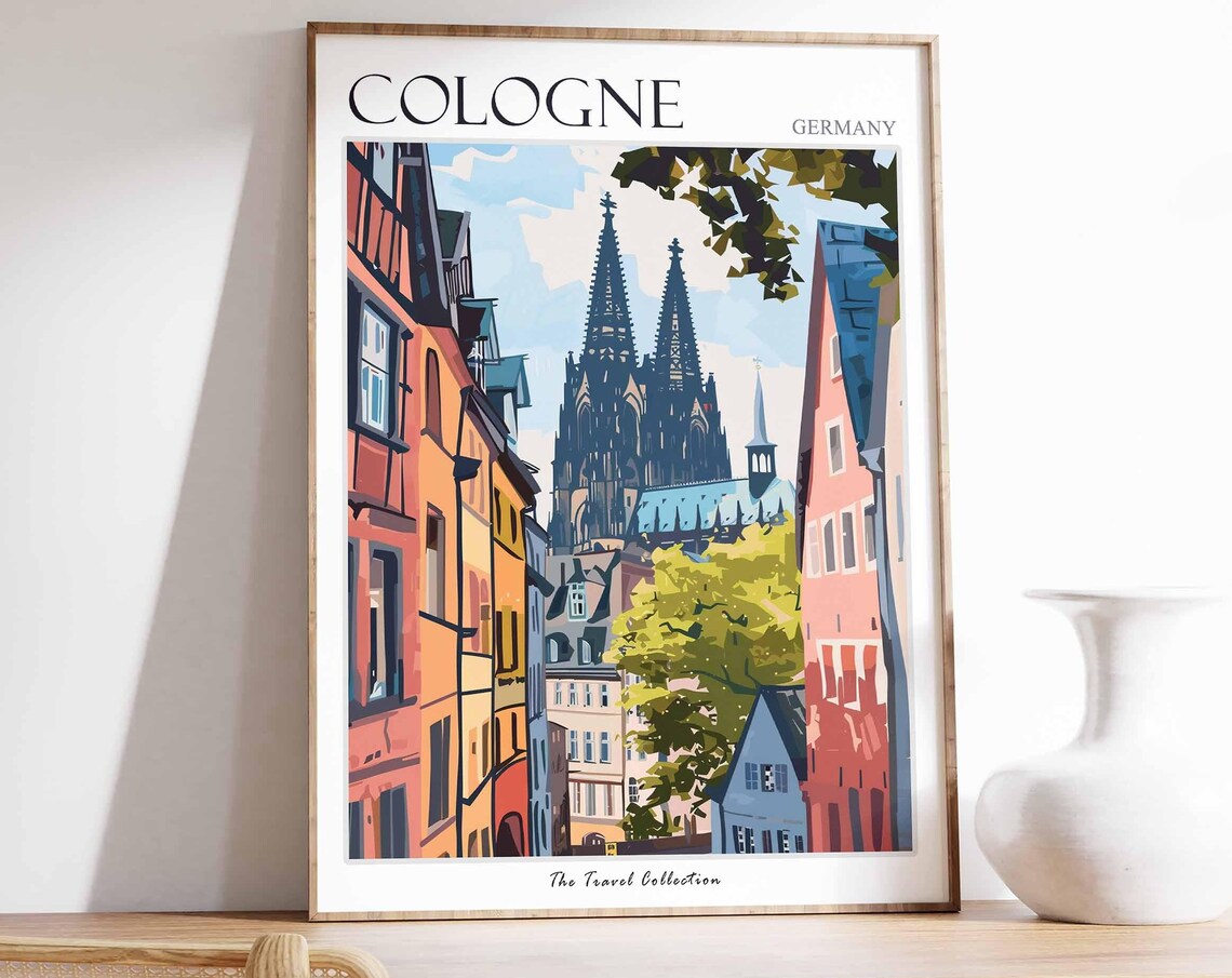 Cologne Poster Germany Travel Print German Decor Europe Travel Poster European Wall Art City Print Cologne Gift Cologne Travel Poster
