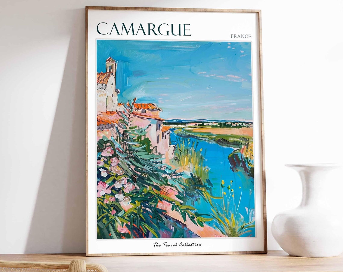 Camargue Poster France Travel Print French Decor Europe Travel Poster European Wall Art Camargue Gift Camargue Travel Poster