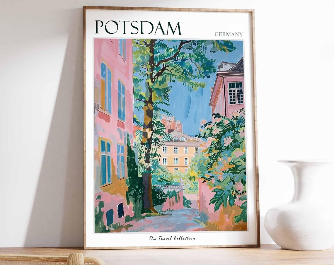 Potsdam Germany Colorful Illustrated Street Art Travel Poster