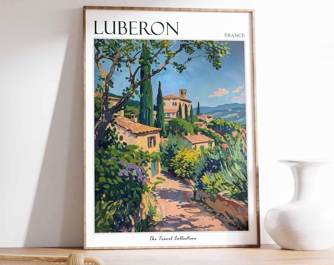Luberon Old Stone Farmhouse On Tree Shaded Path France Poster