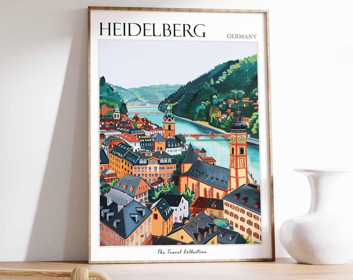 Heidelberg Travel Poster, Germany Wall Art Print