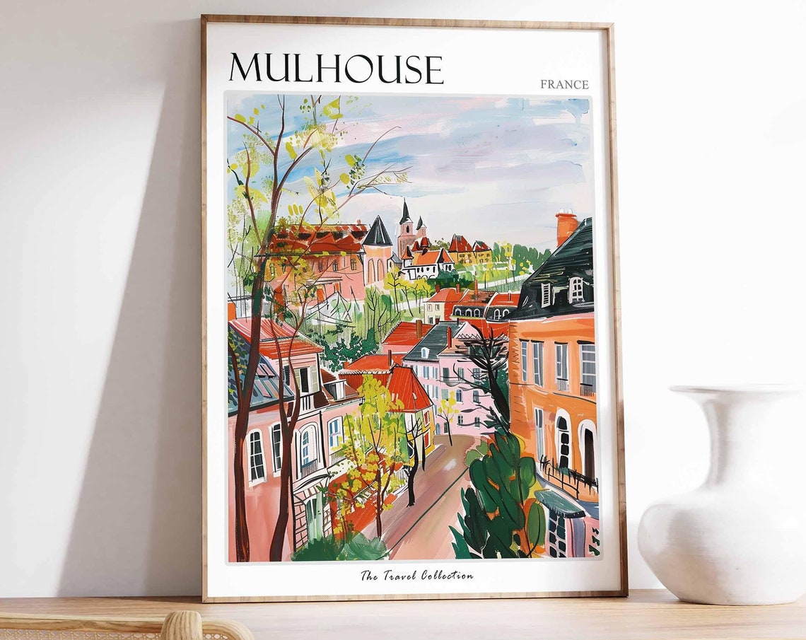 Setubal Portugal Orange Rooftops Over the Sparkling Bay Poster