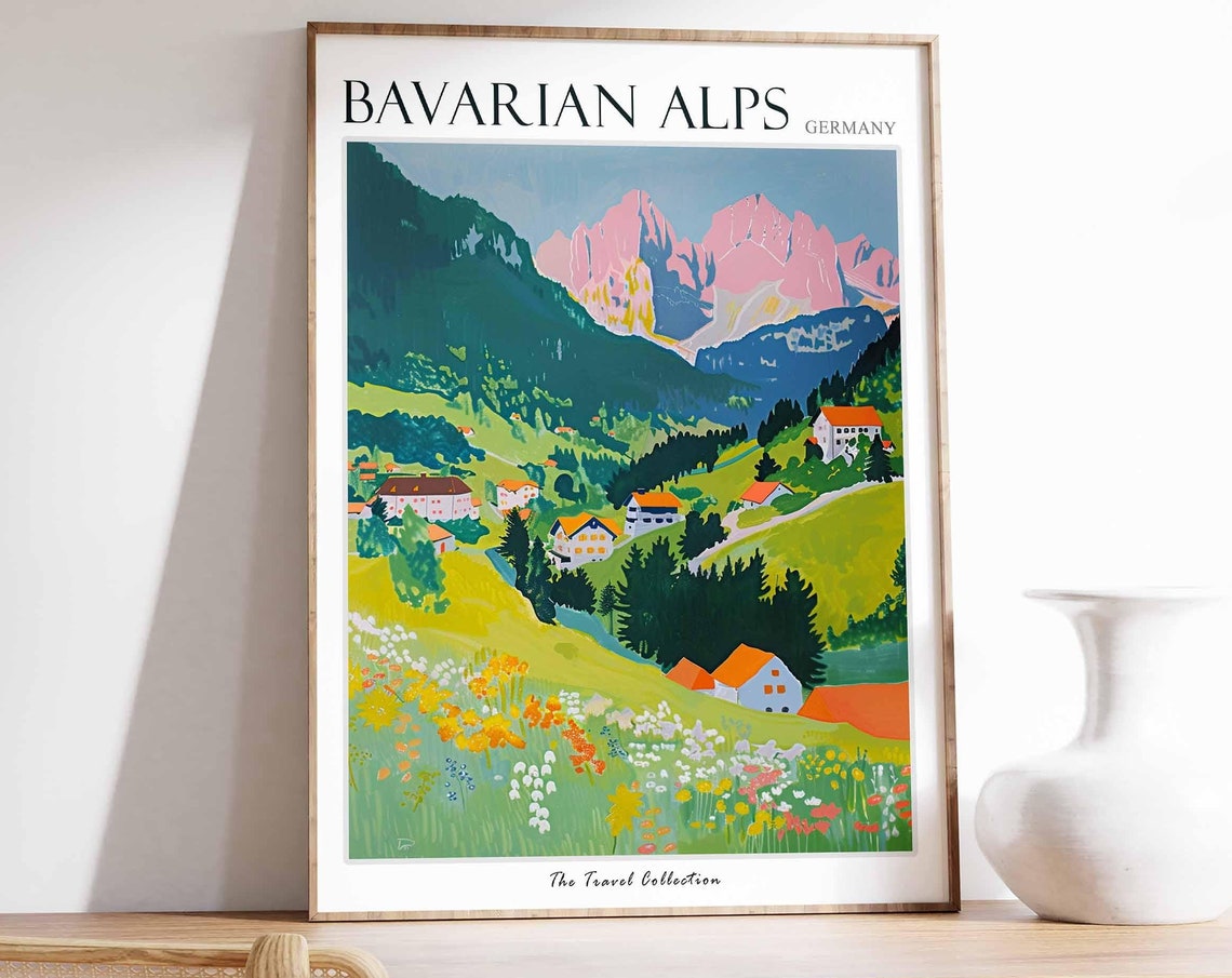 Bavarian Alps Germany Alpine Village Wildflower Meadow Poster