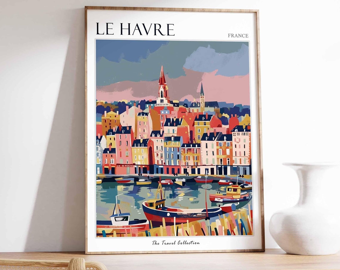 Le Havre Poster France Travel Print French Decor Europe Travel Poster European Wall Art Le Havre Gift Le Havre Travel Poster