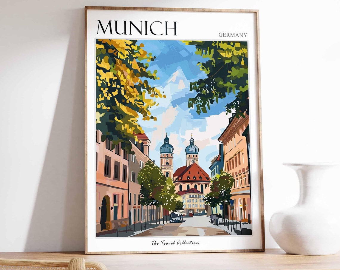 Munich Poster Germany Travel Print German Decor Europe Travel Poster European Wall Art City Print Munich Gift Munich Travel Poster