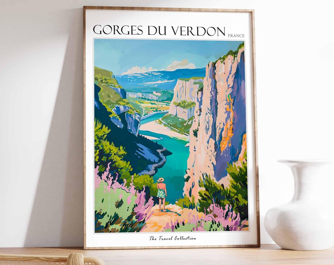 Gorges du Verdon France Canyon Turquoise River Travel Poster
