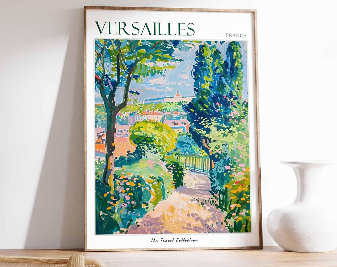 Versailles France Garden Path Painting Impressionist Travel Poster