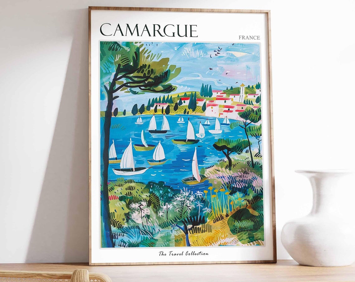 Camargue Poster France Travel Print French Decor Europe Travel Poster European Wall Art Camargue Gift Camargue Travel Poster