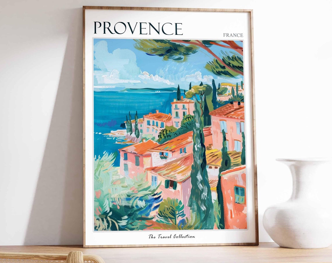 Provence Poster France Travel Print French Decor Europe Travel Poster European Wall Art Provence Gift Provence Travel Poster