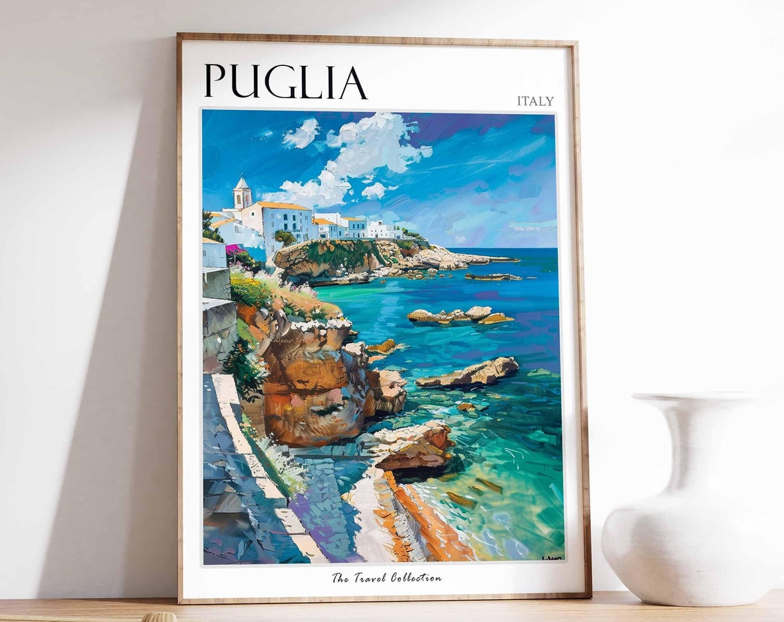 Puglia Poster Puglia Travel Print Italy Wall Art Italian Travel Print Italian Decor Italian Gift Puglia Wall Art