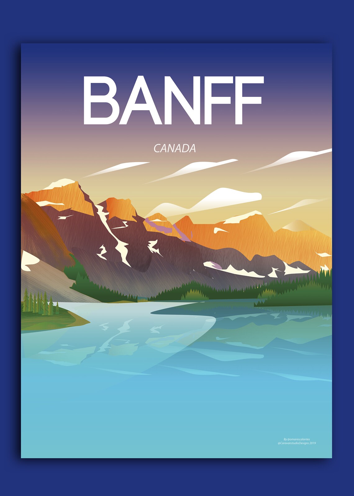 Banff National Park Canadian Rockies Alpine Lake Vintage Poster - Image 2