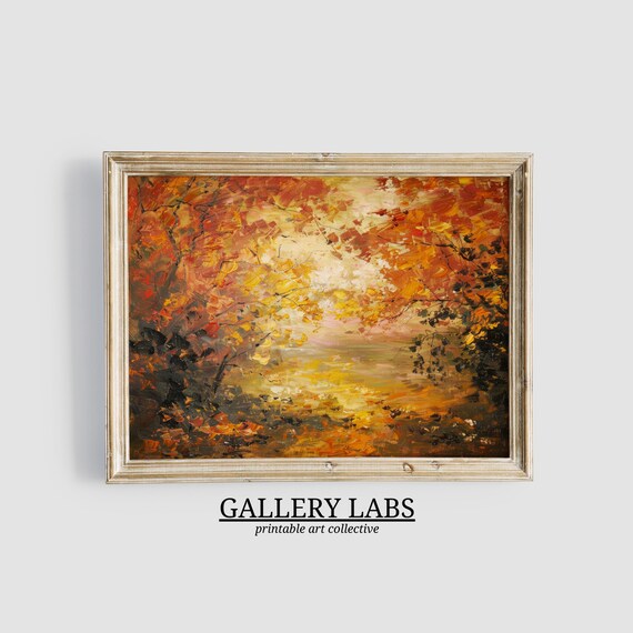 Autumn Forest Orange Foliage Impressionist Fall Landscape Poster
