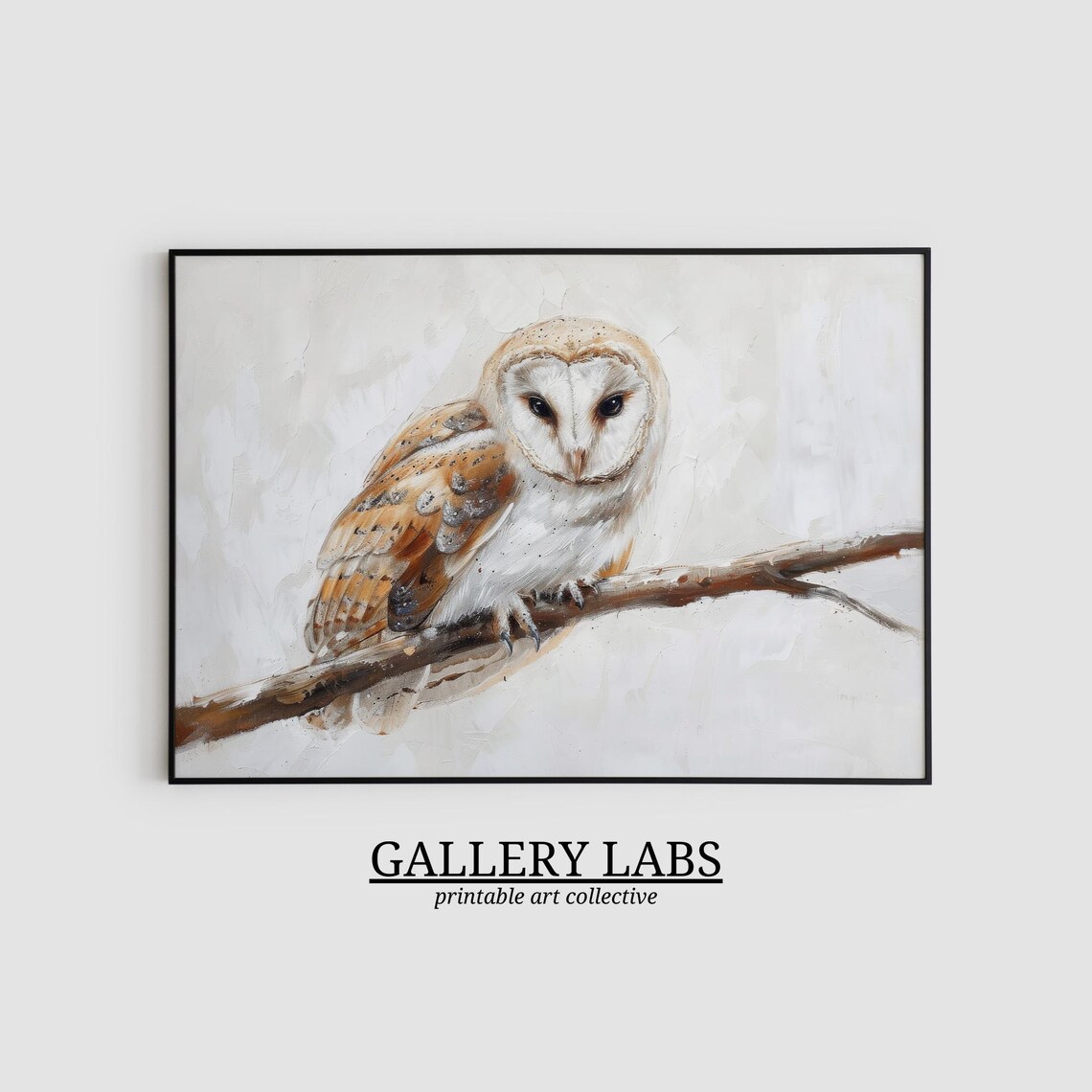 Snowy Owl Print Winter Decor Christmas Wall Art Vintage Seasonal Decor Farmhouse Christmas Painting Nature Wall Art - Image 2