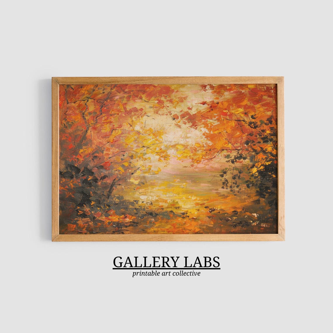 Autumn Forest Orange Foliage Impressionist Fall Landscape Poster - Image 3