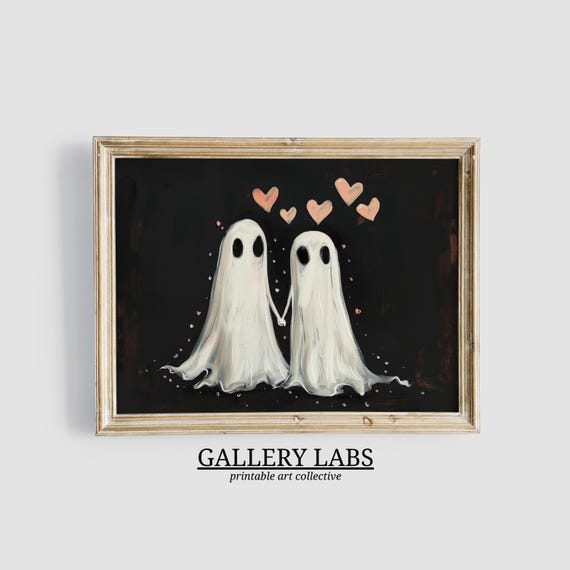 Ghosts Painting Halloween Wall Art Halloween Decor Preppy Decor Halloween Print Cute Spooky Decor Art