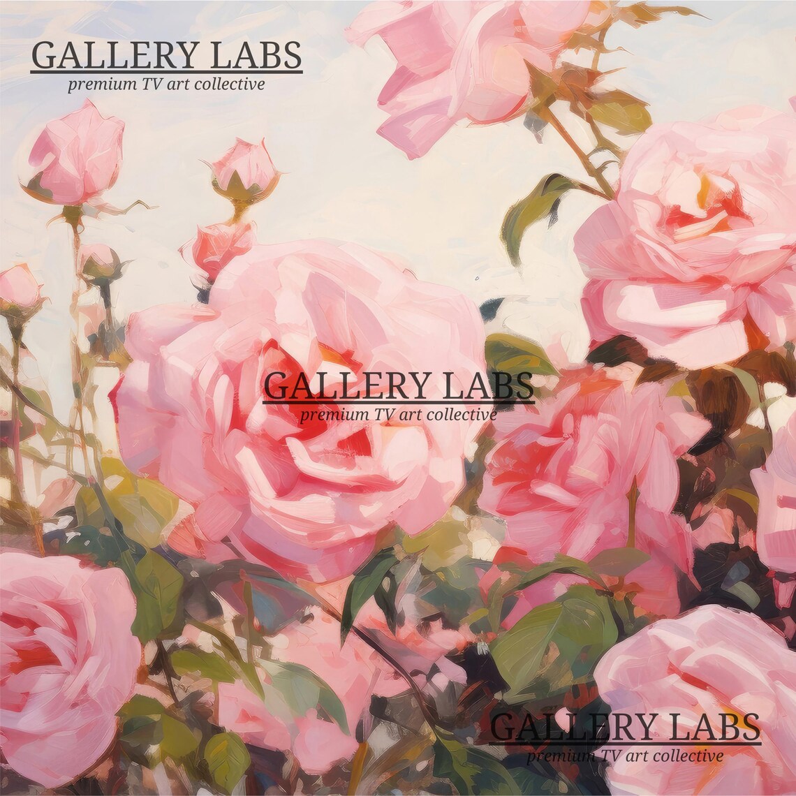 Pink Roses Frame Tv Art Farmhouse Decor Vintage Flower Painting Girly Apartment Decor Pink Abstract Tv Art Tv Art - Image 4