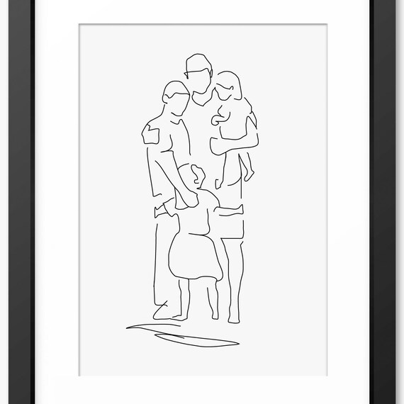 Gay Family Print 2 Dads Family Print Family Line Art Family Drawing Family Illustration Gift For Dad Fathers Day Print Gay Wall Art